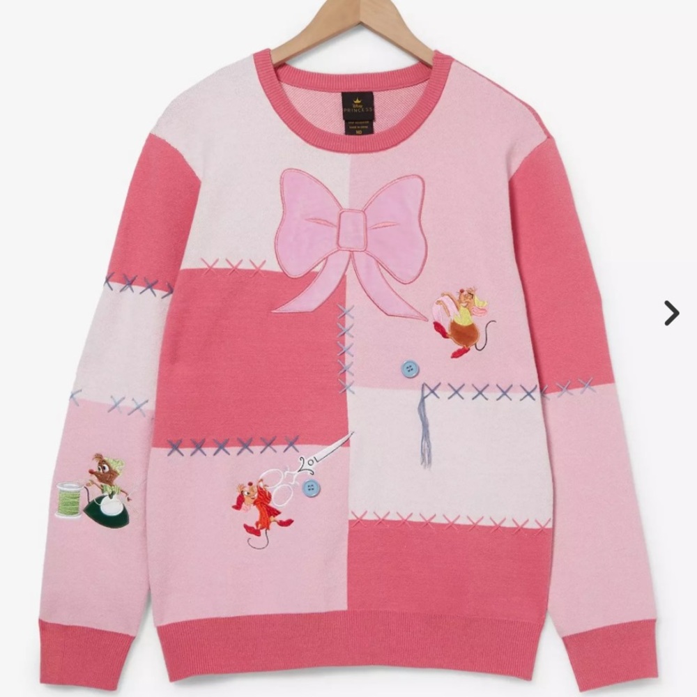Disney Pink Patchwork Sweater - image 1